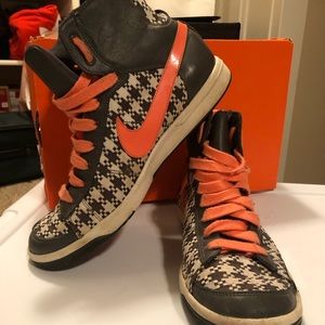 Brown + Orange Nike High Tops